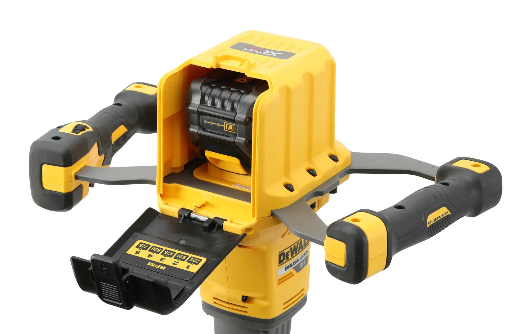 DEWALT® 54V XR® FLEXVOLT® Dual Handle Paddle Mixer - 2 x FLEXVOLT® 9Ah