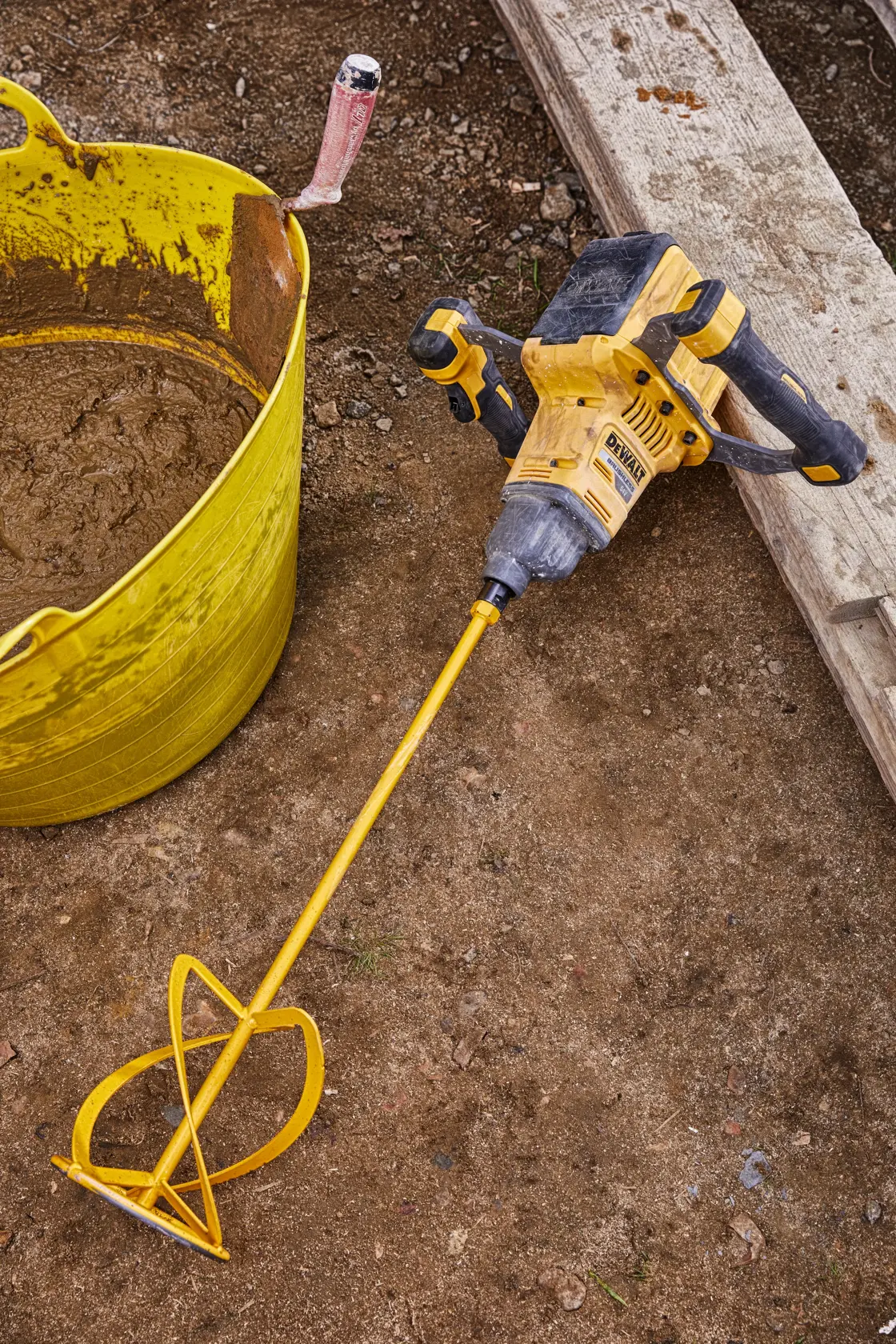 DEWALT® 54V XR® FLEXVOLT® Dual Handle Paddle Mixer - 2 x FLEXVOLT® 9Ah