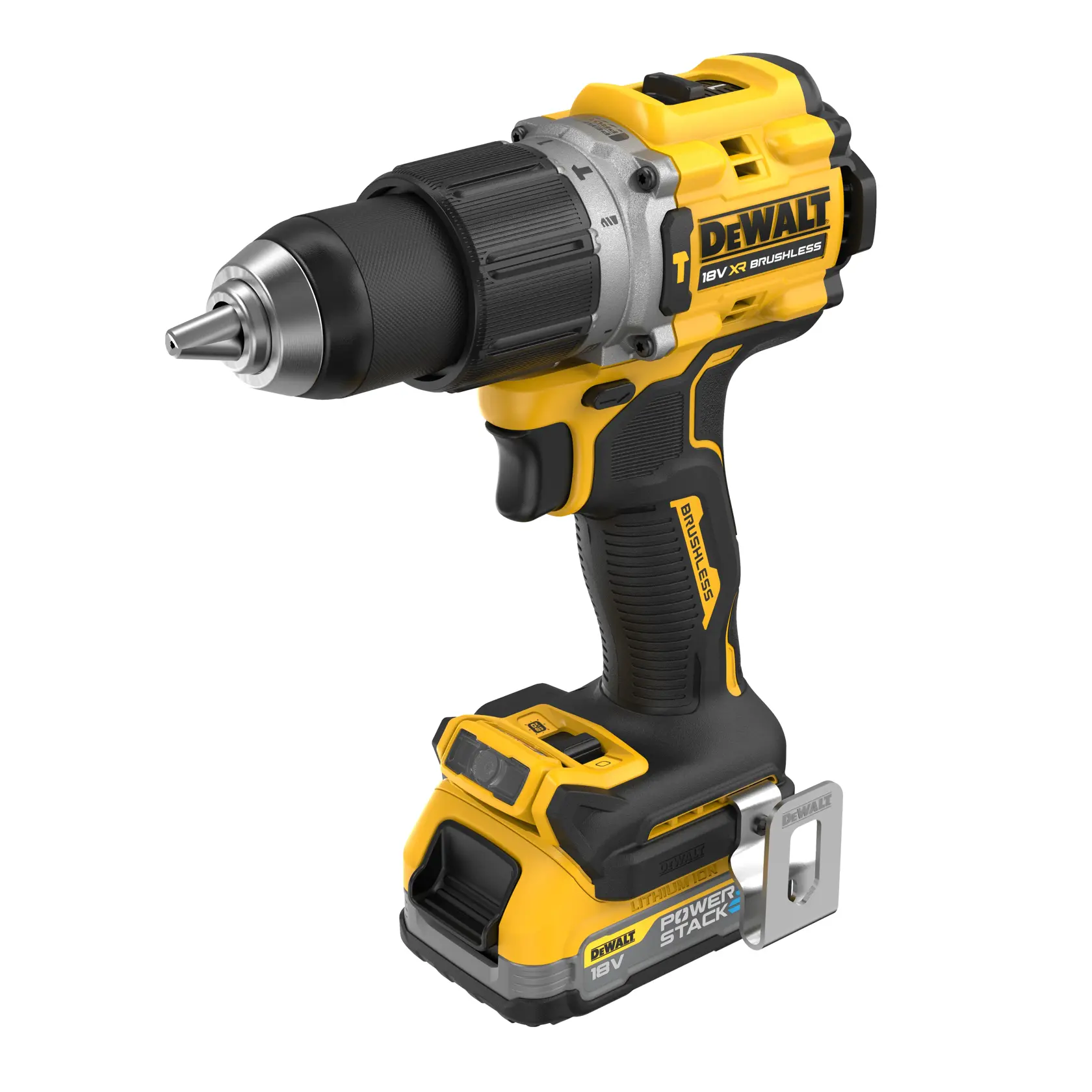 DEWALT® 18V XR® Brushless Hammer Drill Driver - 2 X 1.7Ah POWERSTACK Battery
