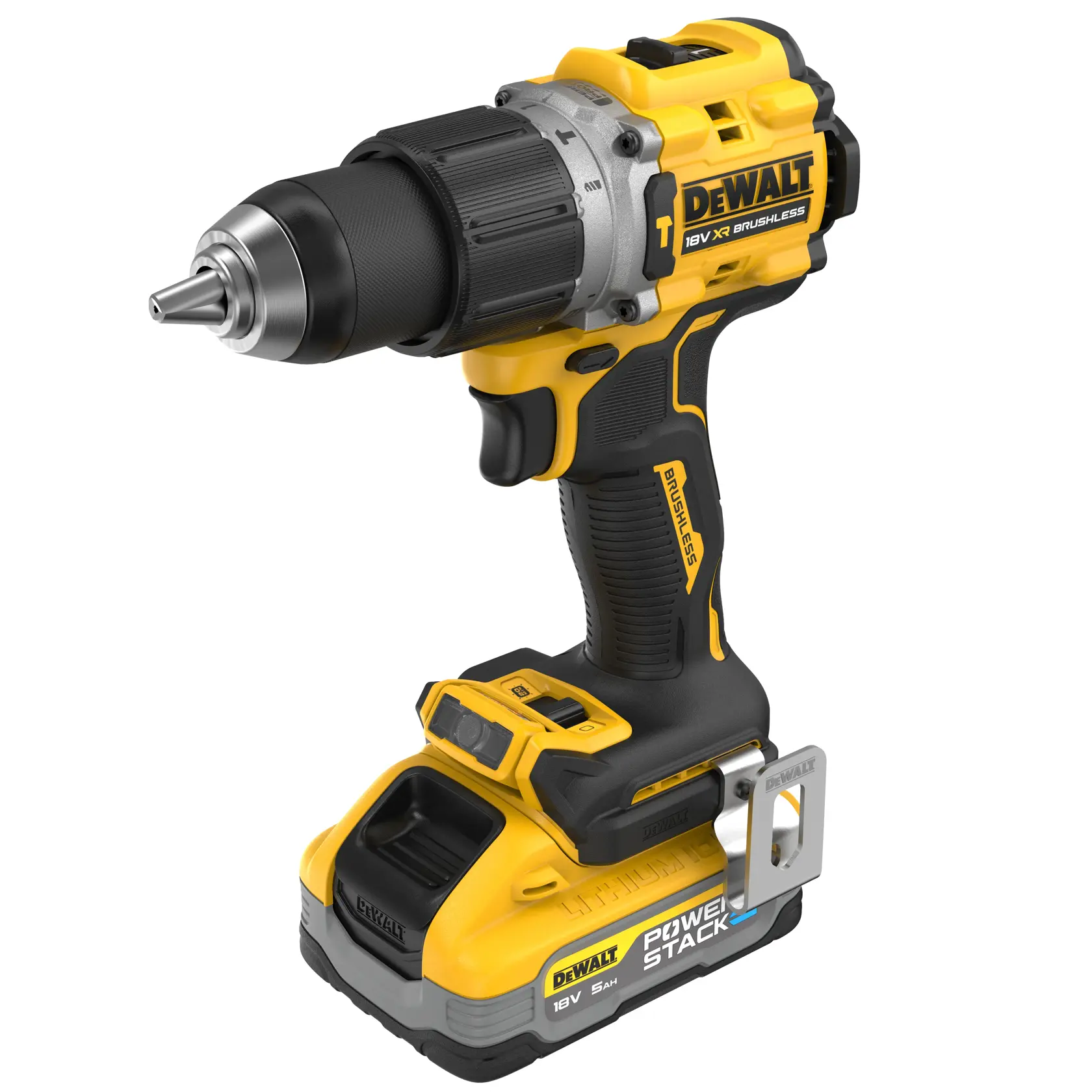 DEWALT® 18V XR® Brushless Hammer Drill Driver - 2 X 5Ah POWERSTACK Battery
