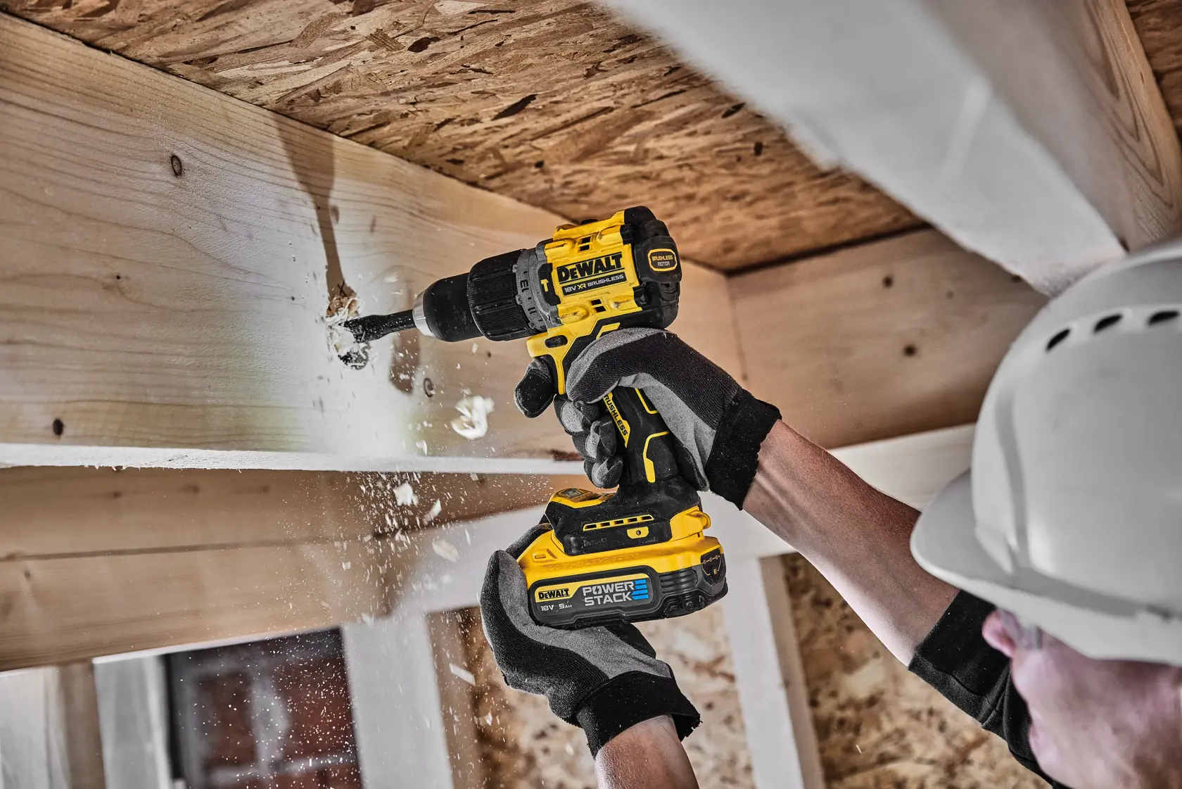 DEWALT® 18V XR® Brushless Hammer Drill Driver - 2 X 5Ah POWERSTACK Battery