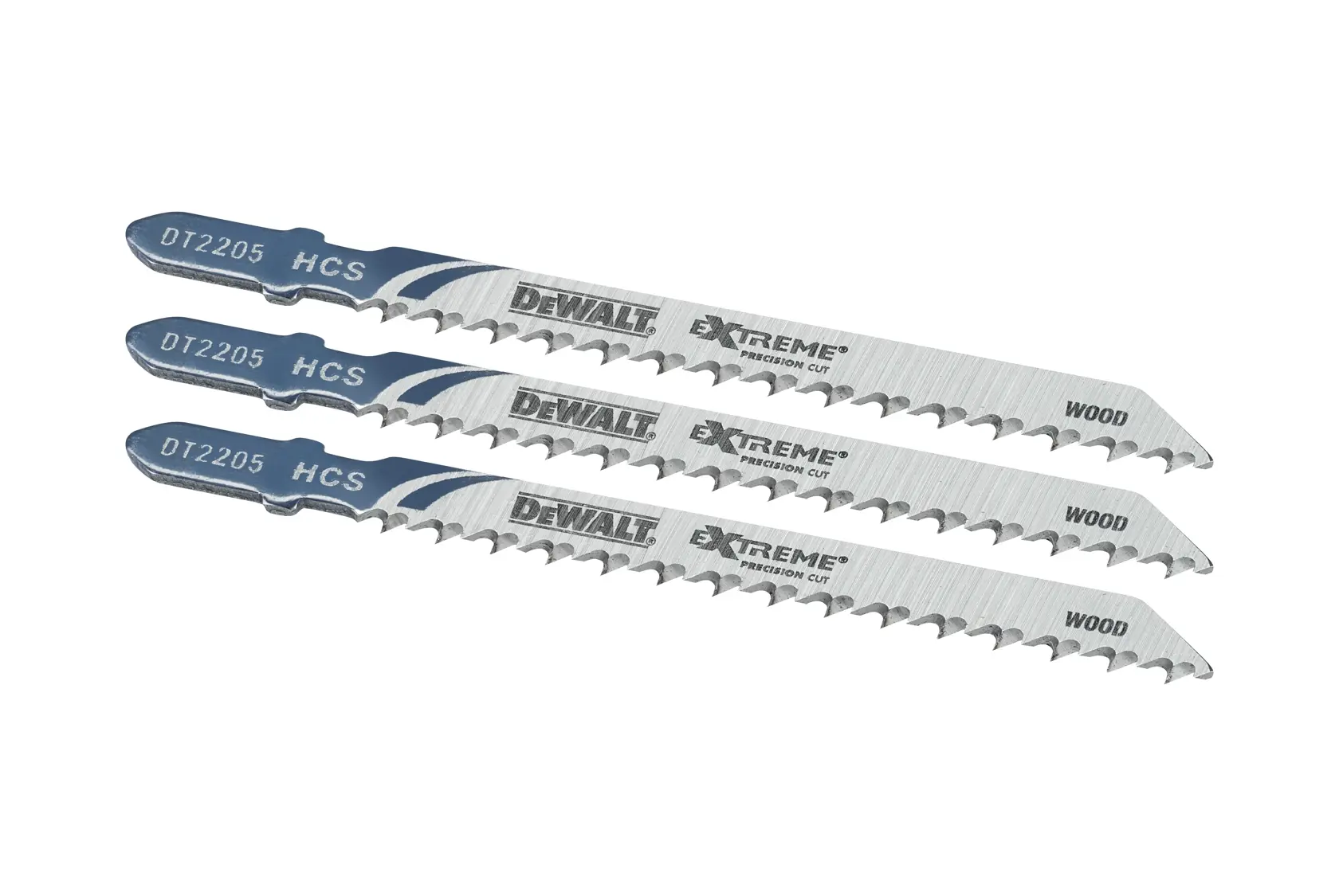 DEWALT® EXTREME PRECISION 75mm Bi Metal Jigsaw Blade Wood (T101BF) (3 Pk)
