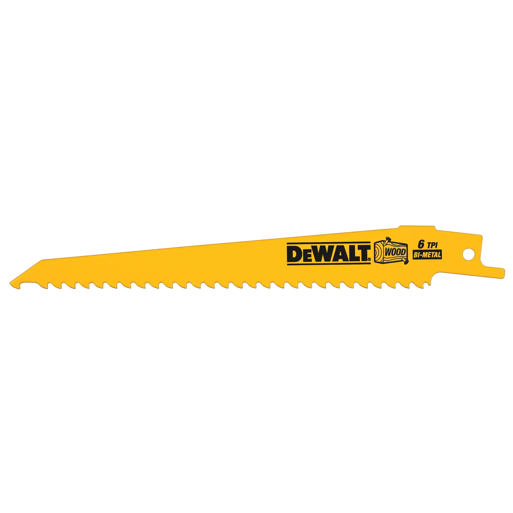 DEWALT® 152mm 6 TPI (Wood) Bi-Metal Reciprocating Blade (5 Pk)