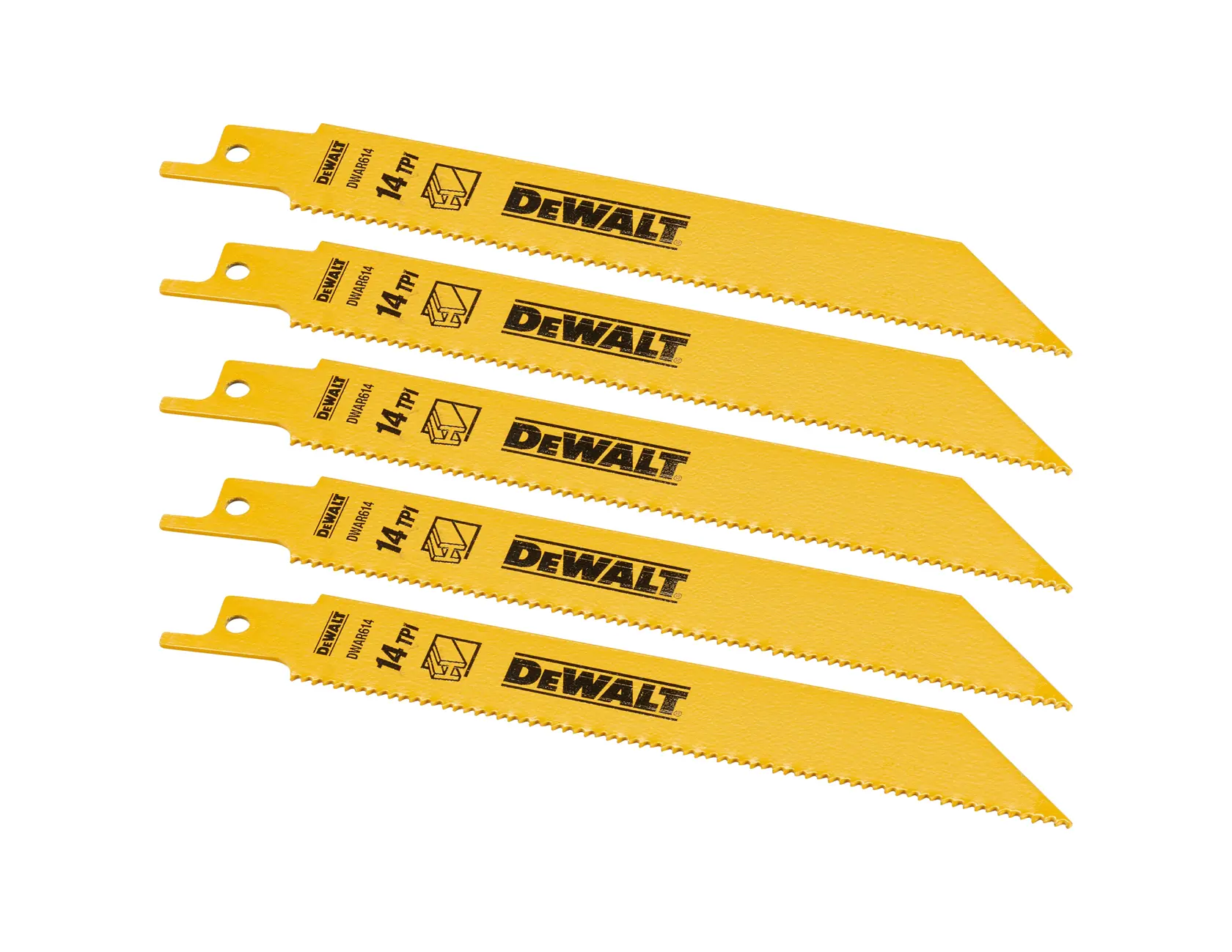 DEWALT® 152mm 14 TPI (Metal) Bi-Metal Reciprocating Blades (5 Pk)