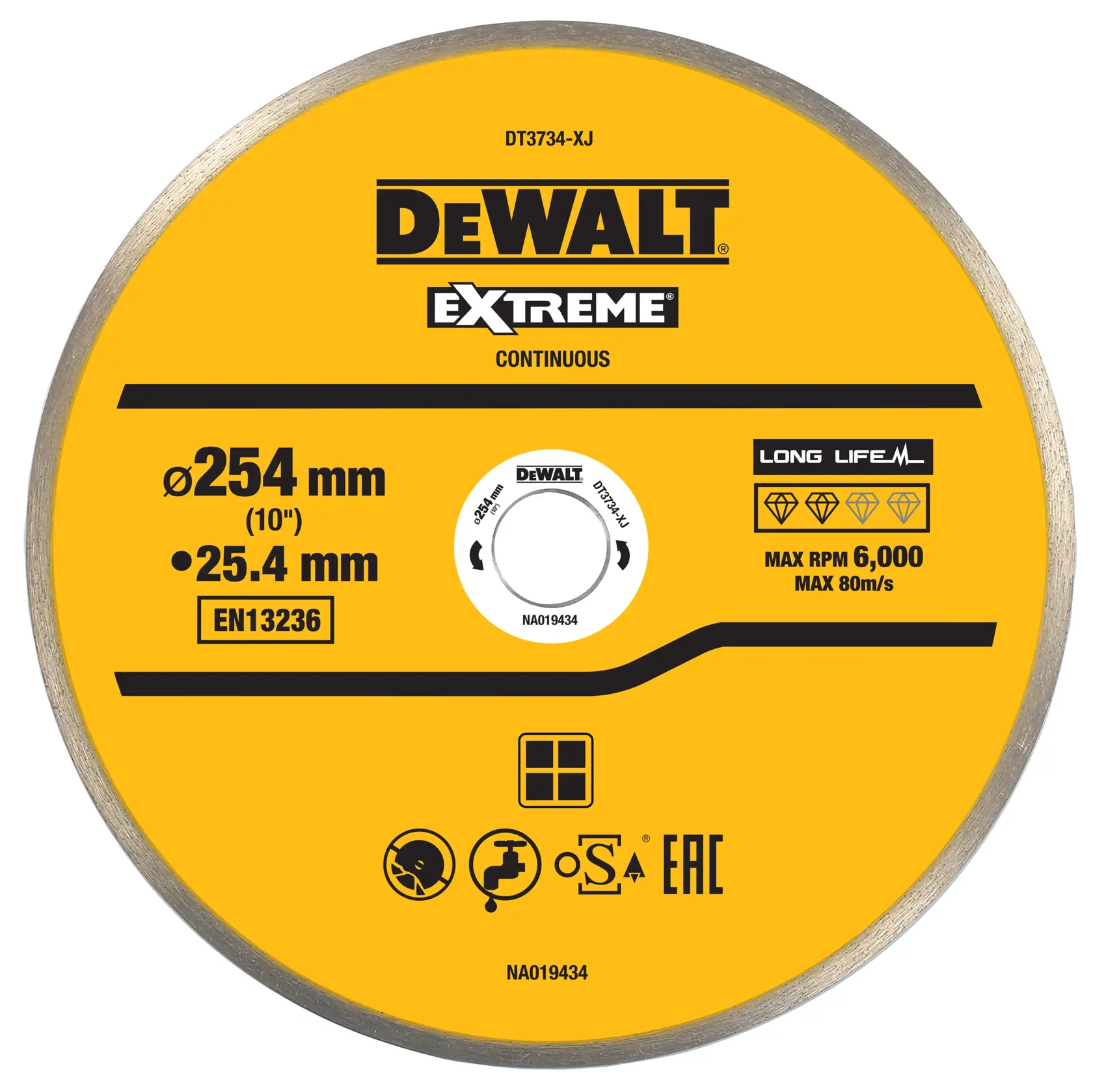 254x25.4mm Continuous Rim Extreme Diamond Wheel.
