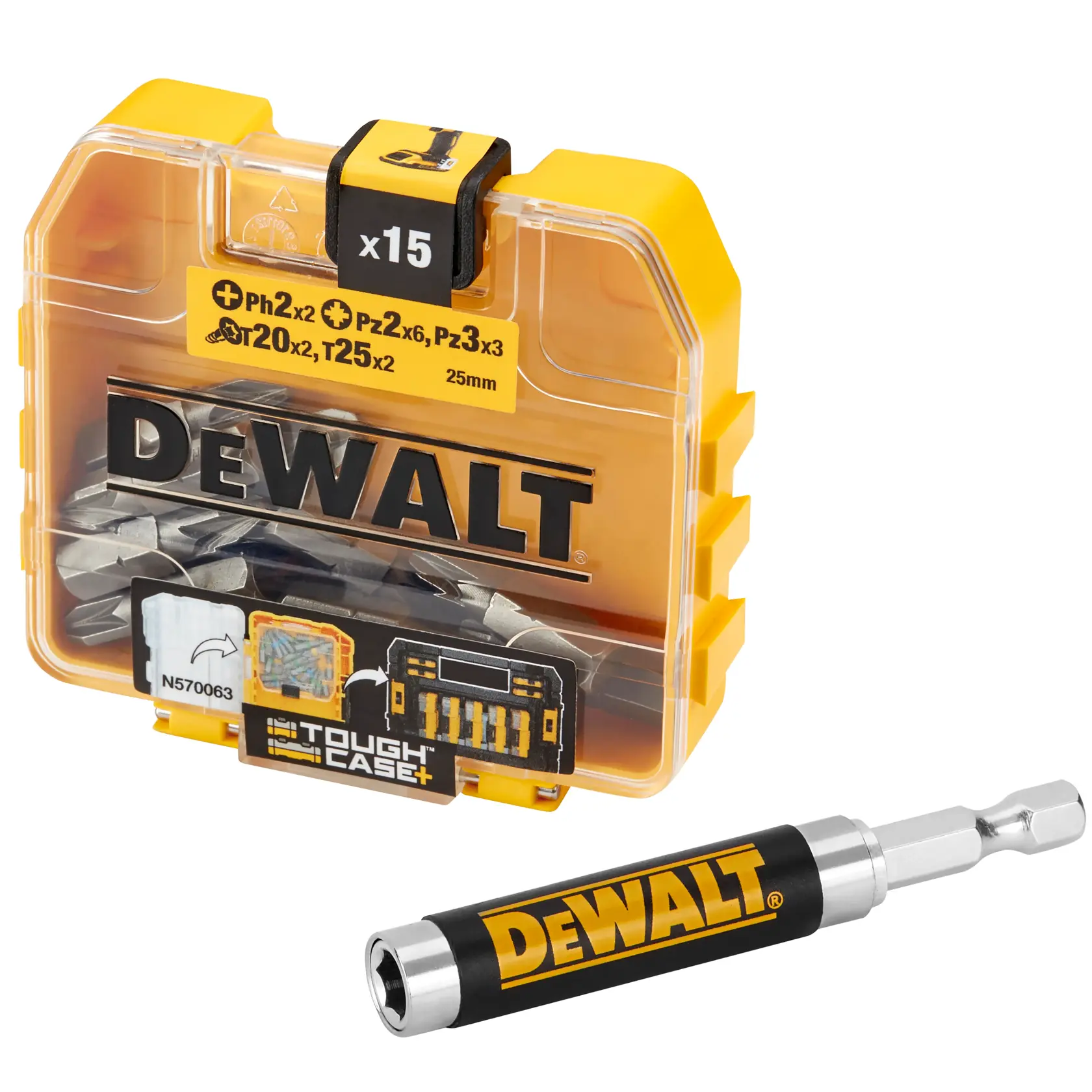 DEWALT® Screw Driving Set with Drive Guide in Small Bulk Storage TOUGHCASE®+ (16 pcs.)
