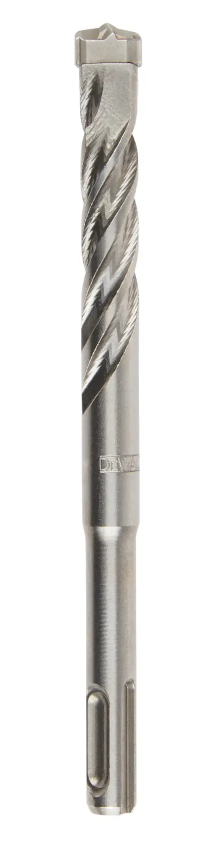DEWALT DT8971 metal drill bit for rotary hammer drills, with spiral flutes and SDS shank, shown upright on white.