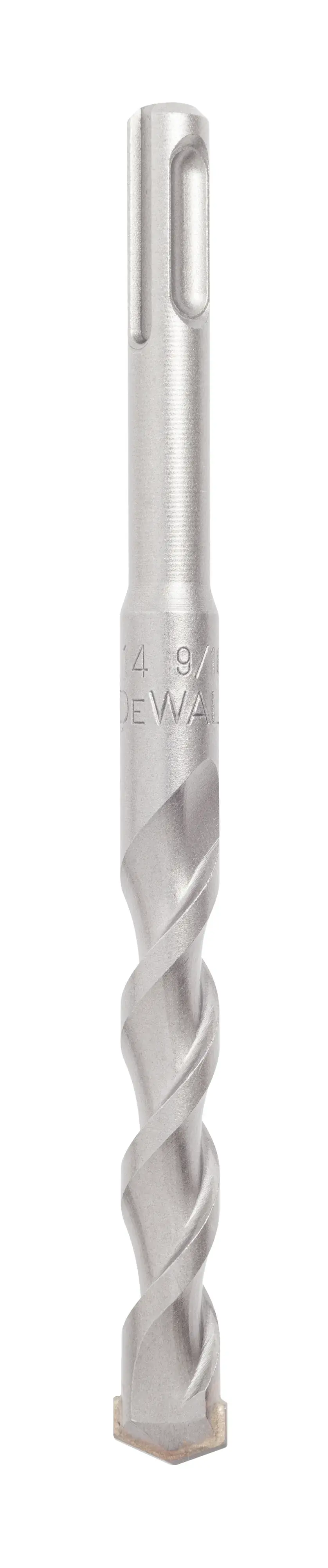 Side view of DeWalt drill bit on white background